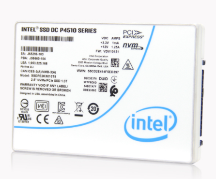 英特爾P4510 1TB U.2 NVME SSDPE2KX010T801服務(wù)器固態(tài)硬盤批發(fā)